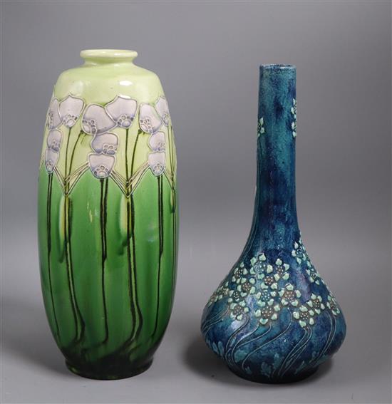 A Minton secessionist vase and Wardle Pottery Hidcote for Liberty vase, by Frederick R Head